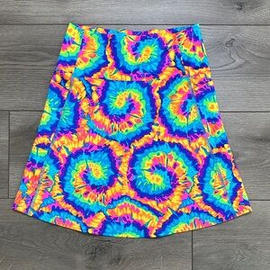 K-DEER Tie Dye Swirl Pocket Skort High Rise Skirt Multicolor Tennis Yoga Small